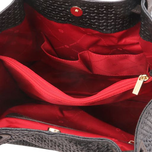 TL KeyLuck - Woven printed leather shopping bag